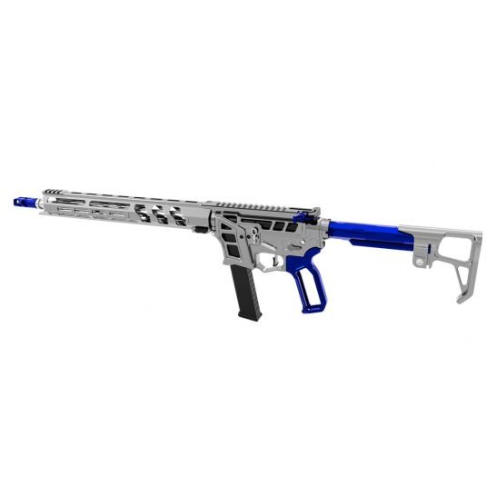 LEAD STAR ARMS PRIME 16" STAINLESS STEEL PCC 9MM AR-9 RIFLE, GUNMETAL W/ BLUE ACCENTS