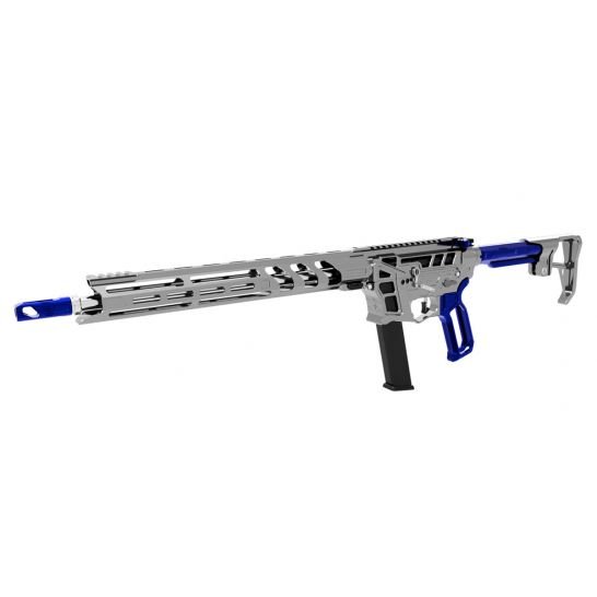 LEAD STAR ARMS PRIME 16" STAINLESS STEEL PCC 9MM AR-9 RIFLE, GUNMETAL W/ BLUE ACCENTS