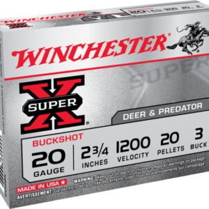 Winchester SUPER-X SHOTSHELL 20 Gauge 20 Pellets 2.75" Shotgun Buckshot Ammunition